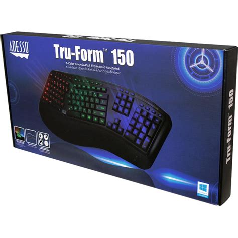 Adesso Tru Form 150 3 Color Illuminated Ergonomic Keyboard Akb 150eb