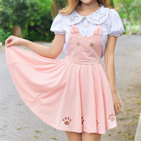 Neko Cat Sweet Suspender Dress Vestido Kawaii Roupa Kawaii Roupas