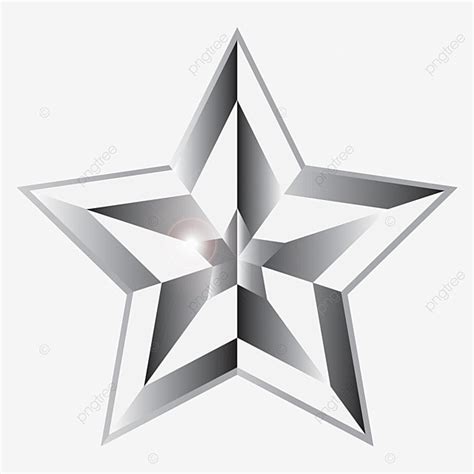 Silver Shape Vector Png Images 3d Silver Star Shape Png 3d Star Png