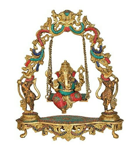 Brass Ganesha Swing Idol Height 18 I Home Decor Etsy