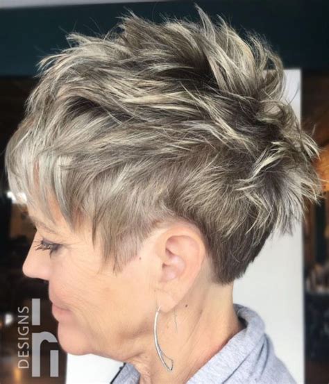 Messy Salt And Pepper Pixie Haircut For Older Women Short Hair Cuts