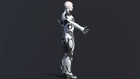 3d Model Android Girl Vr Ar Low Poly Rigged Cgtrader