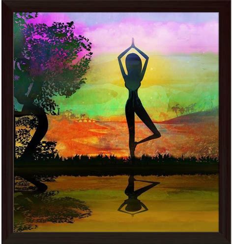 Artzfolio Girl In Yoga Pose Framed Wall Art Painting Print Canvas 127