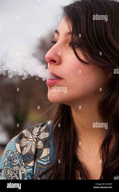 Pretty Women Smoking Stock Photo Alamy