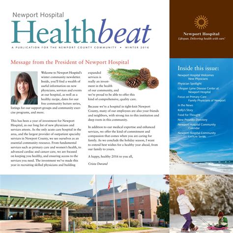 Newport Hospital Healthbeat Newsletter Winter 2016 By Lifespan Health