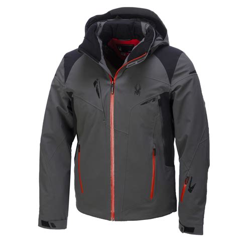 Spyder Bromont Ski Jacket Men Polar Grey Black Volcano Red