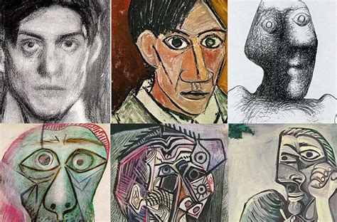 Picassos Self Portrait Evolution From Age 15 To Age 90 Rare