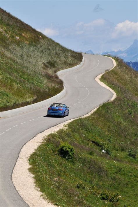 Car On A Mountain Road Editorial Photography Image Of Alps 137510877