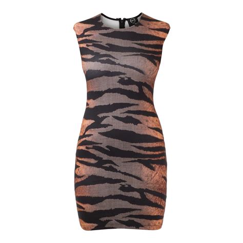 Tiger Print Bodycon Dress My Wardrobe Hq Rent Designer Fashion