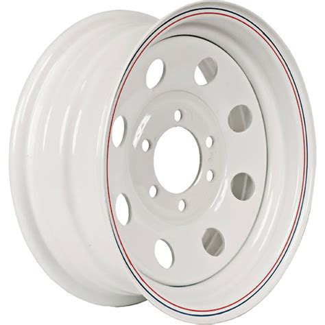 Loadstar Modular Steel Wheel Rim White With Stripes