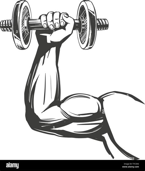 Arm Bicep Strong Hand Holding A Dumbbell Icon Cartoon Hand Drawn