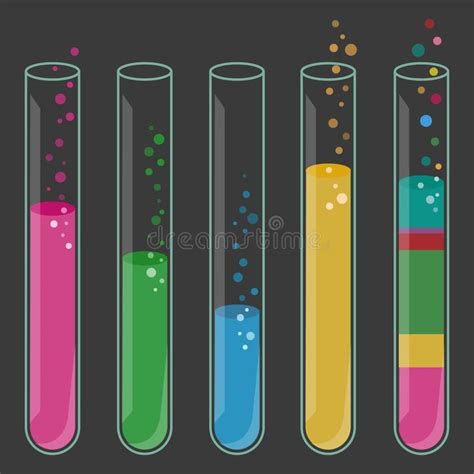 Test Tubes With Colorful Liquid Test Tubes Vector Illustration With