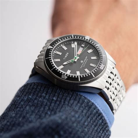 Timex Mens Waterbury Diver Chronograph Automatic Mm Watch Black