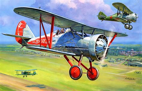 Pictures Airplane Retro Painting Art Aviation