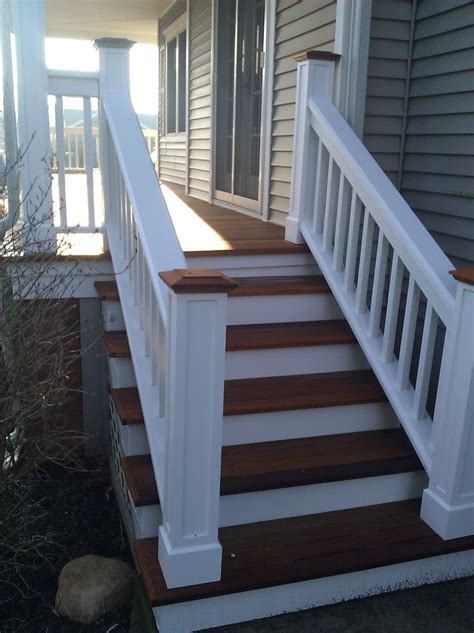 The width of the frame should be about 3 to 5 inches depending on the height of the porch etc. Exterior: Casual Front Porch Decoration With Dark Brown ...