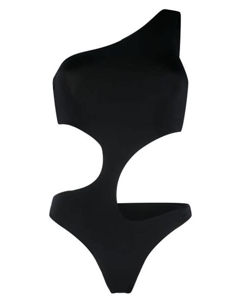 louisa ballou synthetic curve one piece swimsuit in black lyst