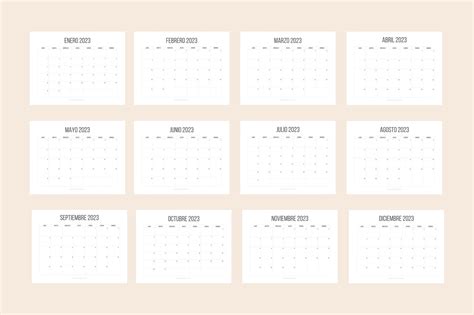 Calendario Minimalista Meses Vida Imprimible Imagesee Riset