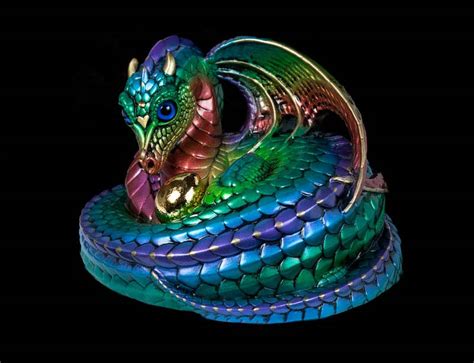 Mother Coiled Dragon Rainbow Windstone Editions