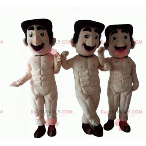 Mascots Of Completely Naked Mustached Men Our Sizes L Cm