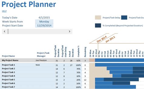 Simple Project Management Template Excel Free Excel Tmp