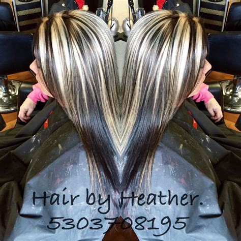 Coloring your dark hair blonde will take time. Dark brown with chunky platinum highlights | Blonde ...