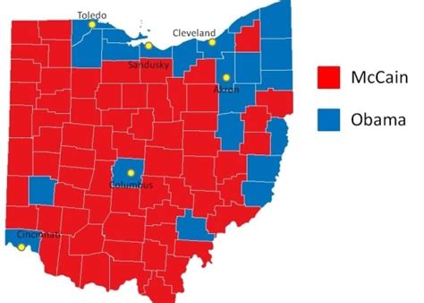 Ohio Map 2008 Election Smart Charts Pinterest