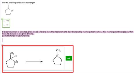 Solved: Will The Following Carbocation Rearrange? TO Yes O ...