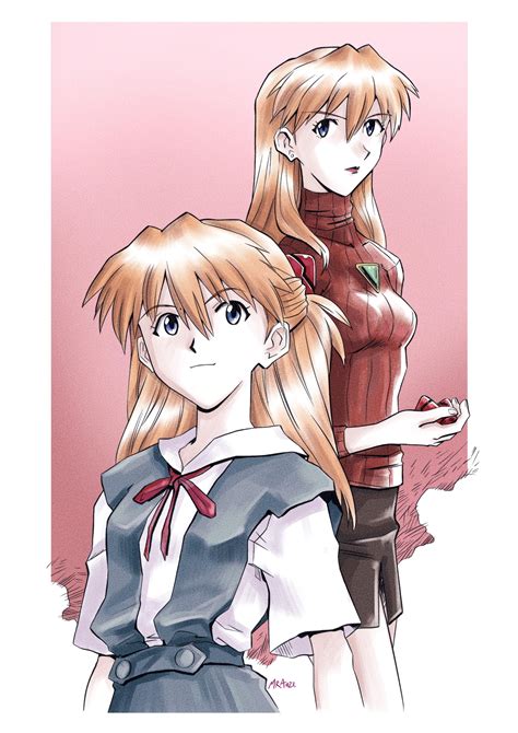 Shinji and Asuka, from 2015 to 2036, as they appear on my tabletop role