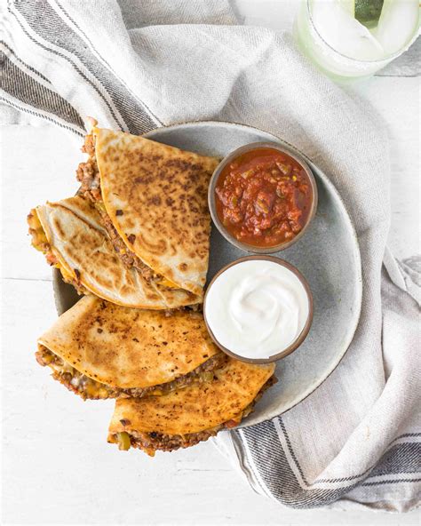 Cheesy Ground Beef Quesadillas For Two A Flavor Journal