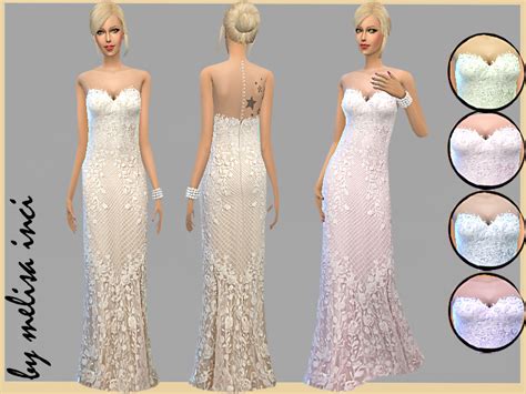 Sleeveless Lace Wedding Dress The Sims 4 Catalog