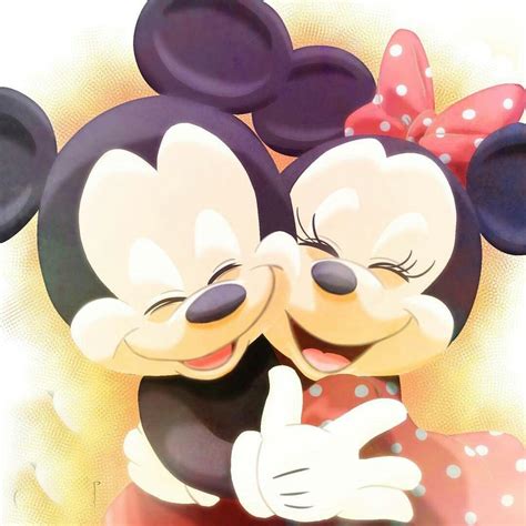 Minnie Mouse And Mickey Mouse In Love Wallpaper
