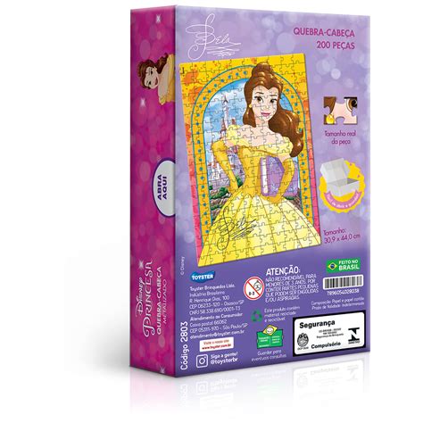 Quebra Cabeça Metalizado 200 Peças Disney Princesa Bela