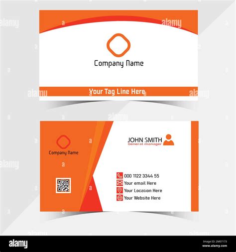 Modern And Professional Business Card Design Template Vector Stock