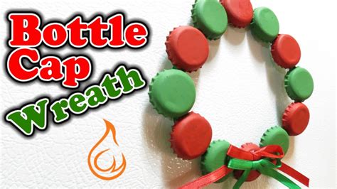 Bottle Cap Wreath Fun Craft For Christmas Youtube