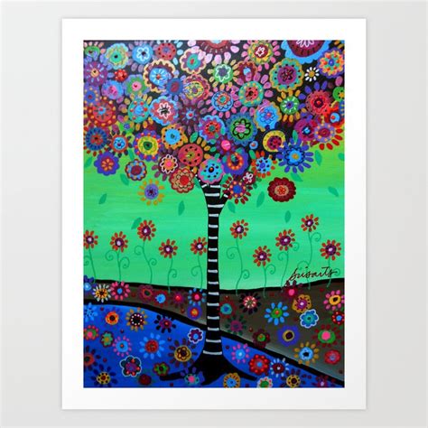 Mexican Tree Of Life Painting By Prisarts Art Print By Prisarts Society6