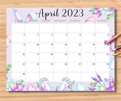 April 2023 Editable Calendar Printable Calendar 2023