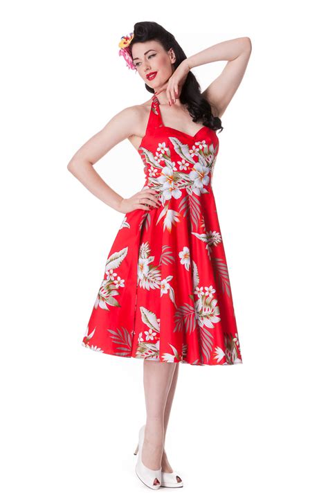 Rkp11 Hell Bunny Alika Hawaii Summer 50s Rockabilly Dress Pin Up Swing Dance Ebay