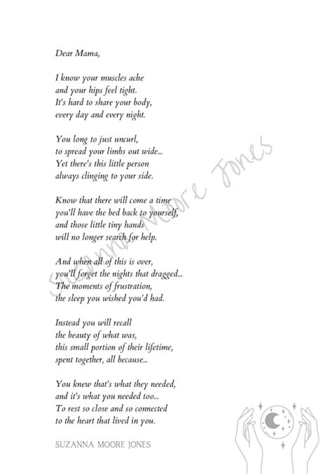 Dear Mama A4 Printable Poem Etsy