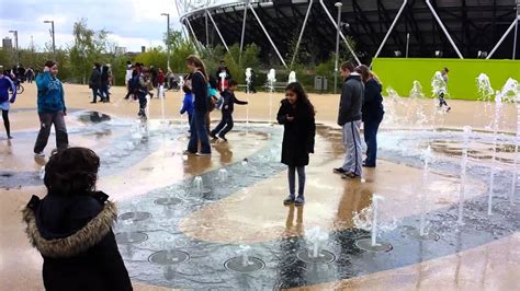 Olympic Park Stratford Water Fountain Fun Youtube