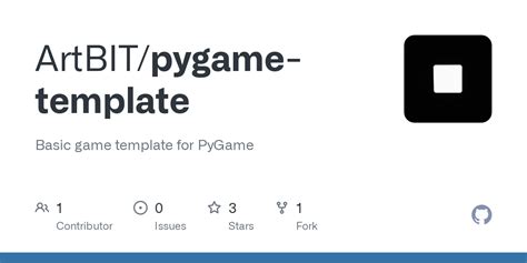 Github Artbitpygame Template Basic Game Template For Pygame