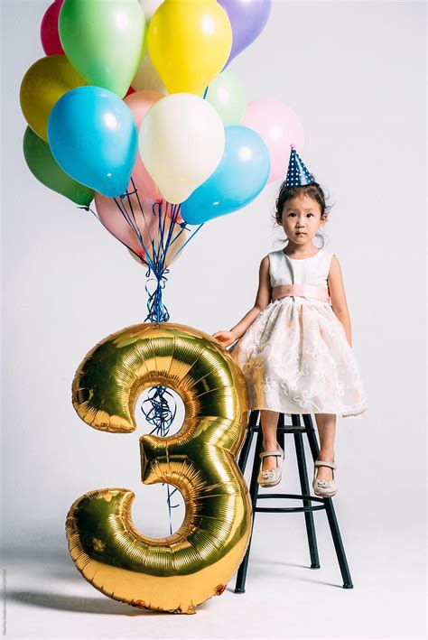 Adorable Girl At Her Three Years Birthday Party By Stocksy Contributor Maahoo Stocksy