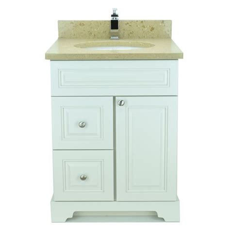 Lukx Bold Damian 24 In Antique White Single Sink Bathroom Vanity With