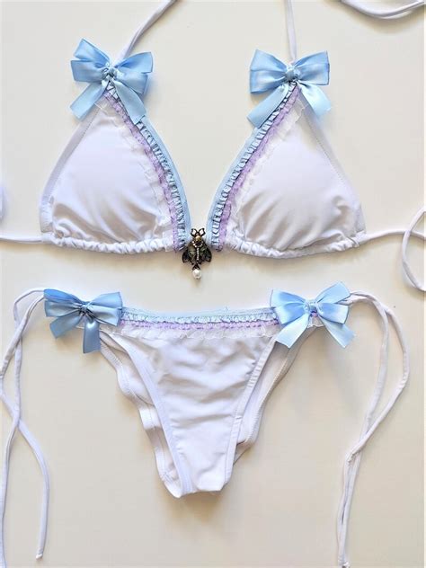 pastel goth bikini scrunch bottom brazilian bikini cheeky etsy