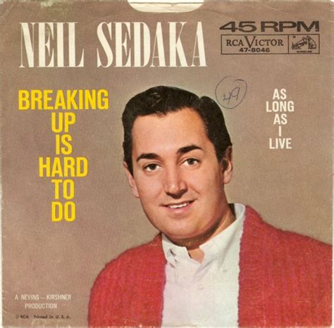 Neil Sedaka Breaking Up Is Hard To Do 1962 Vinyl Discogs