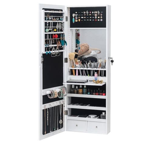 Ktaxon Wall Mounted Jewelry Cabinet Leds Armoire Organizer Cabinet