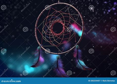 Dream Catcher In Abstract Colorful Background Generative Ai Stock