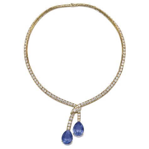 Sapphire And Diamond Necklace Van Cleef And Arpels Composed Of A Line