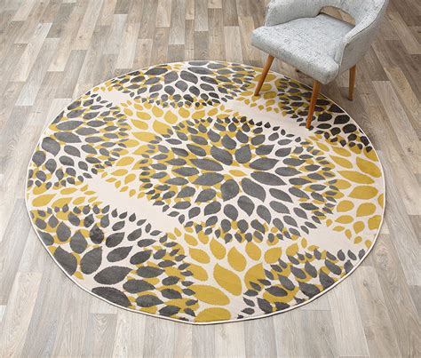 Floral Graygrey Yellow Area Rug Modern Rugs And Decor