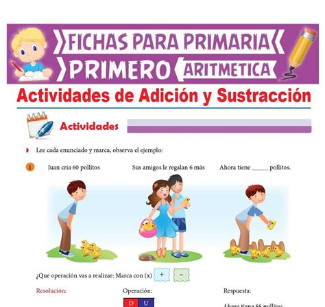 Actividades De Adición Y Sustracción Para Primer Grado De Primaria