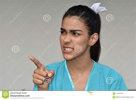Female Nurse And Anger Stock Image Image Of Emotional 115910731
